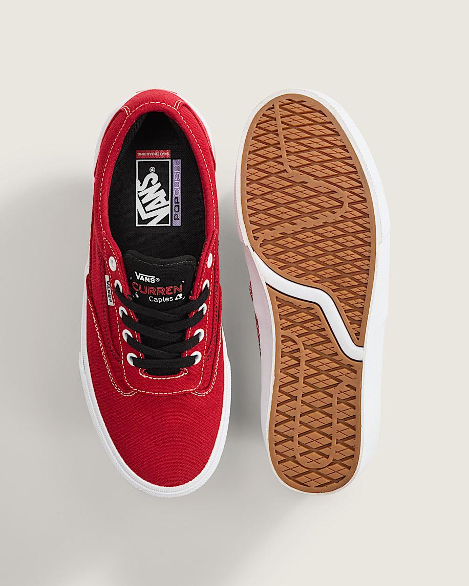 Skate Curren Caples Shoe in Red / White| Vans US Product Image