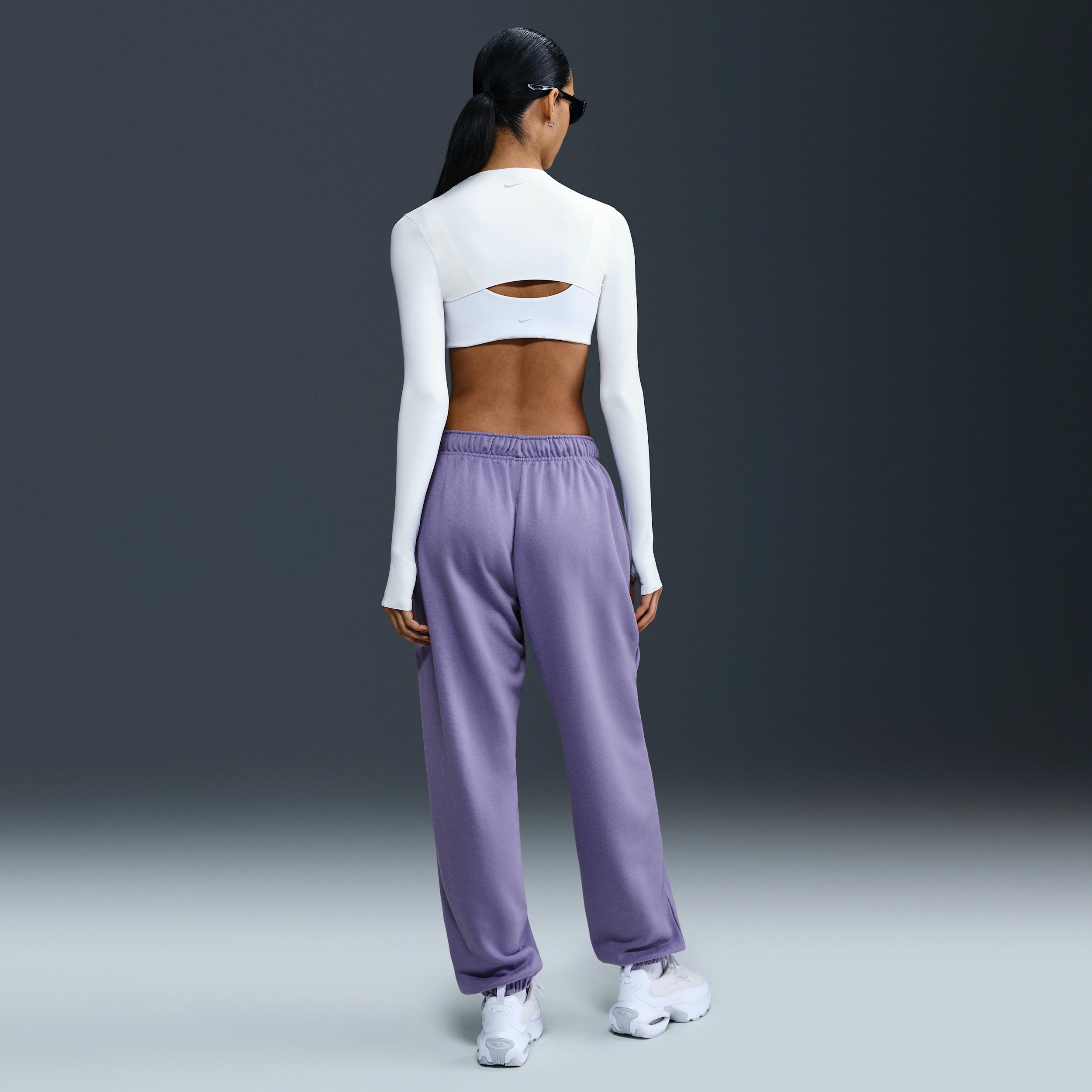 Womens Nike Sportswear Club Fleece Mid-Rise Oversized Sweatpants Product Image