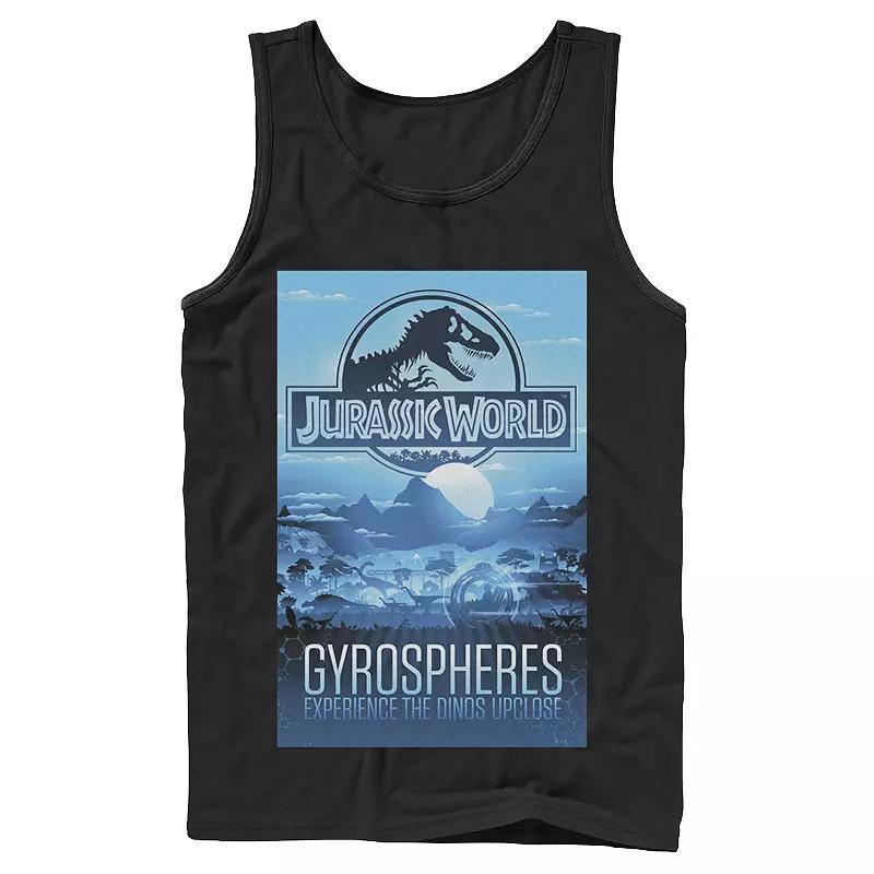 Men's Jurassic World Gyrospheres Tour Park Poster Graphic Tank Top,  Product Image