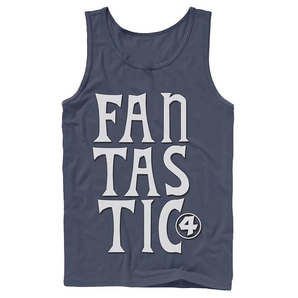 Men's Marvel Fantastic Four Triple Stacked Text Tank Top,  Product Image