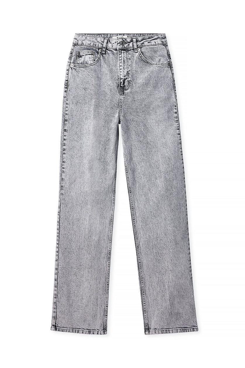 Straight High Waist Jeans Grey Product Image