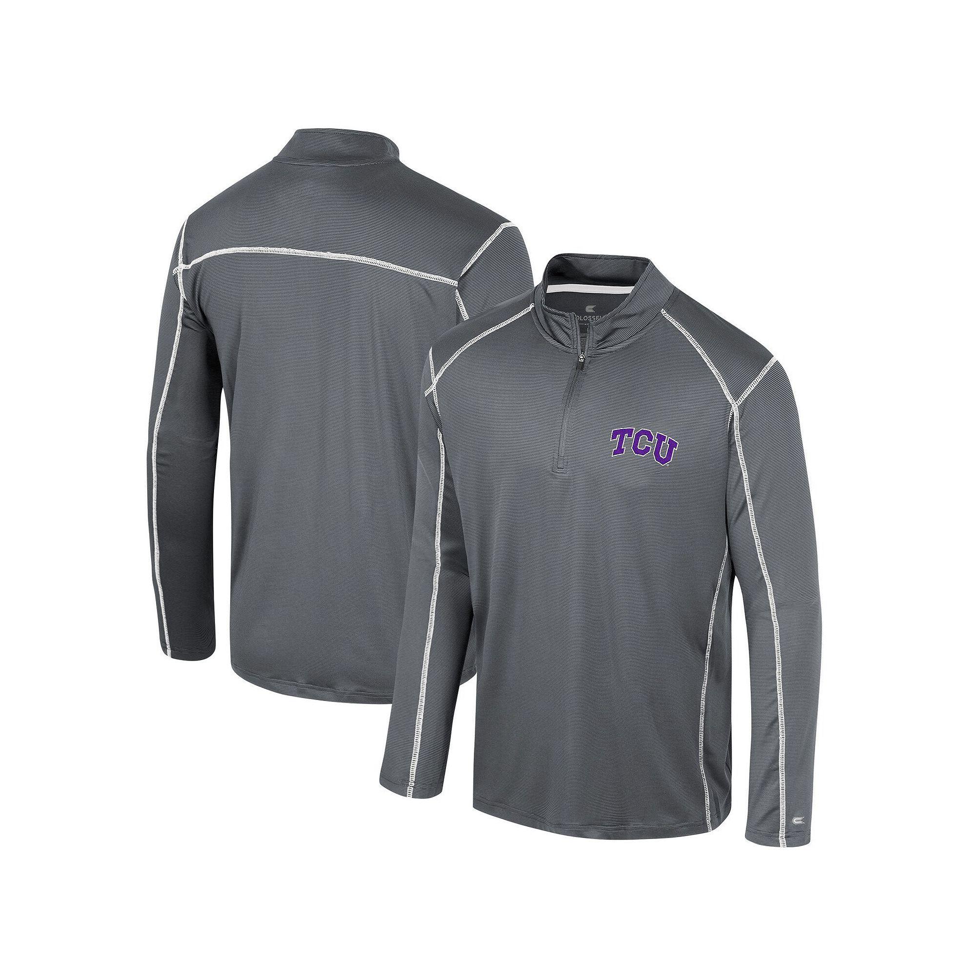 Men's Colosseum Black TCU Horned Frogs Cameron Quarter-Zip Windshirt,  Product Image