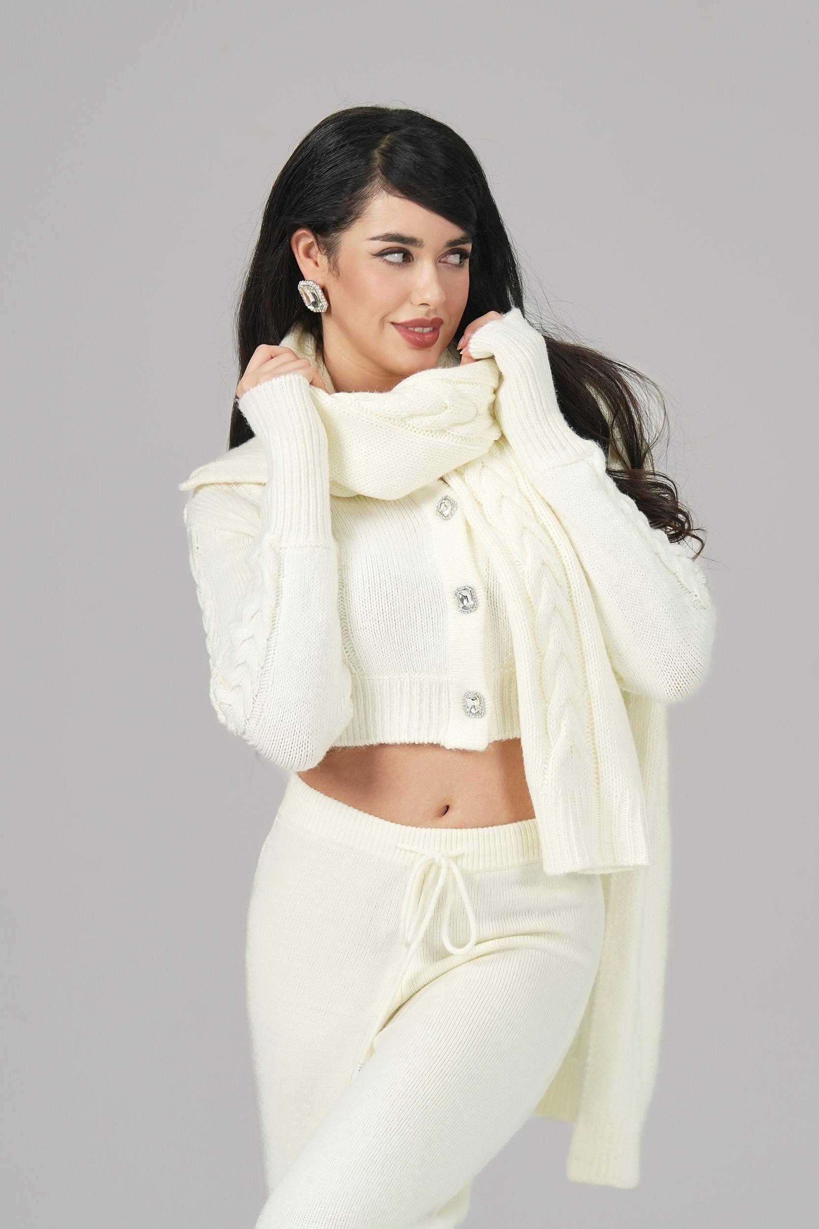 Addison Coat + Scarf Set (White) (Final Sale) Product Image