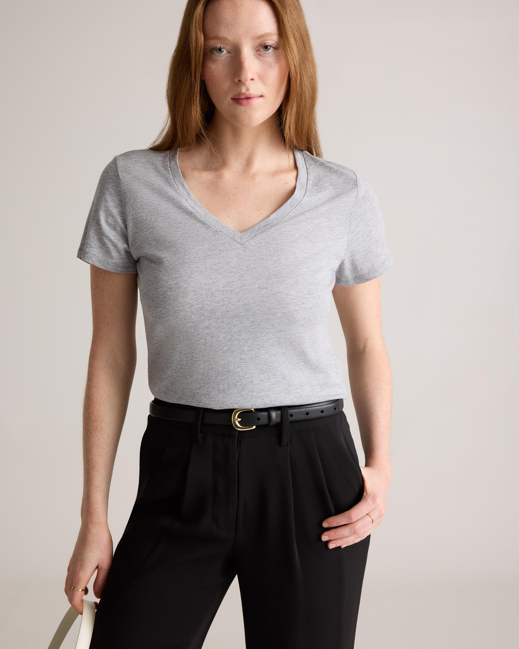 Quince | Women's Cotton Modal V Neck T-Shirt Cotton/Modal Product Image