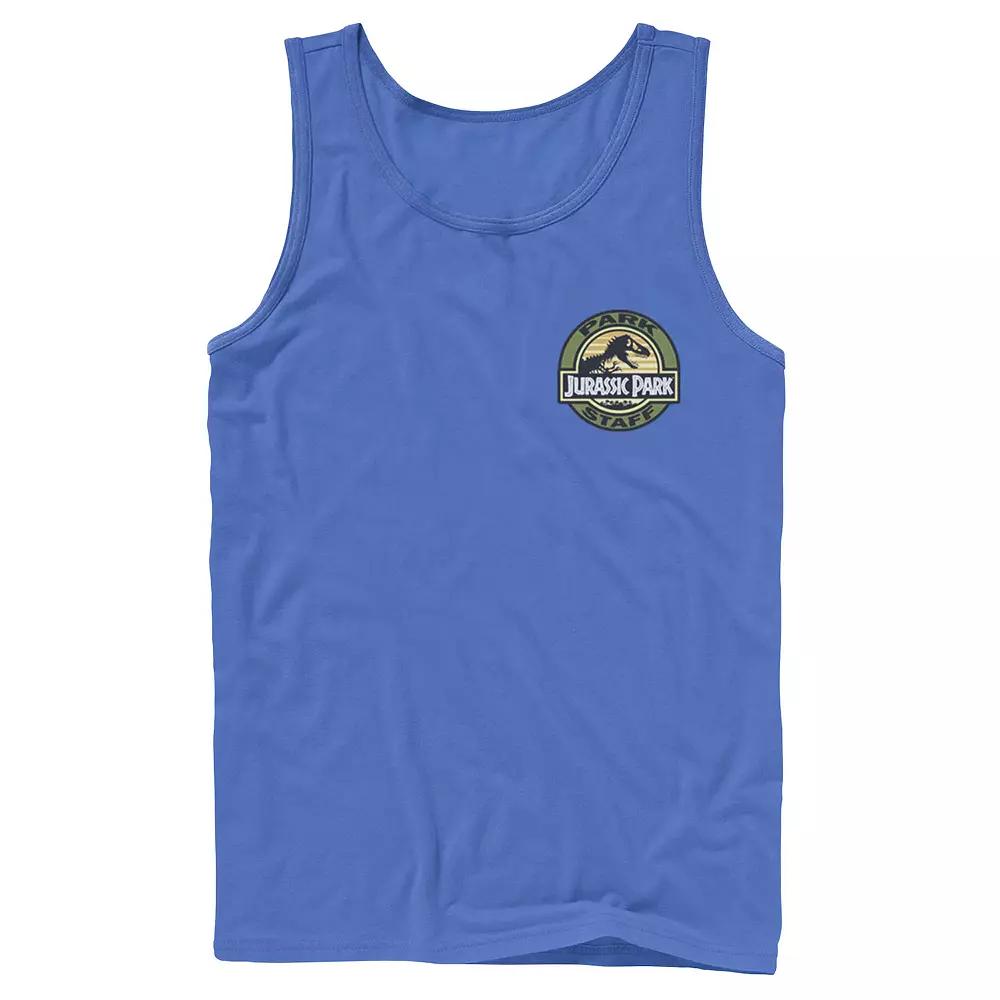 Men's Jurassic Park Staff Logo Pocket Patch Graphic Tank Top,  Product Image