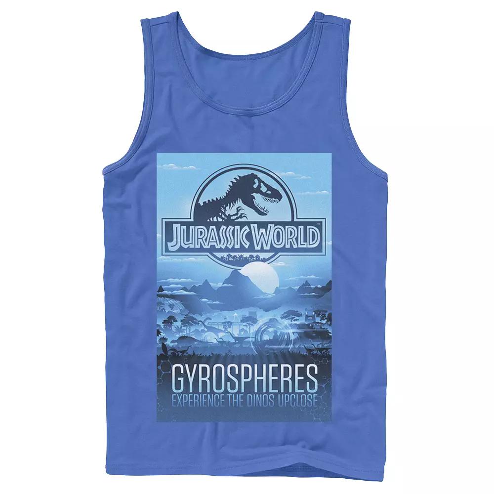 Men's Jurassic World Gyrospheres Tour Park Poster Graphic Tank Top,  Product Image