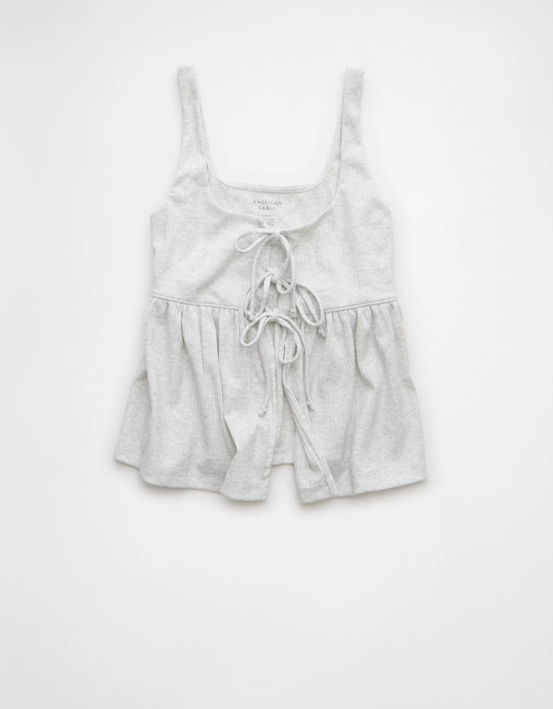 AE Tie Front Flyaway Babydoll Tank Top Product Image