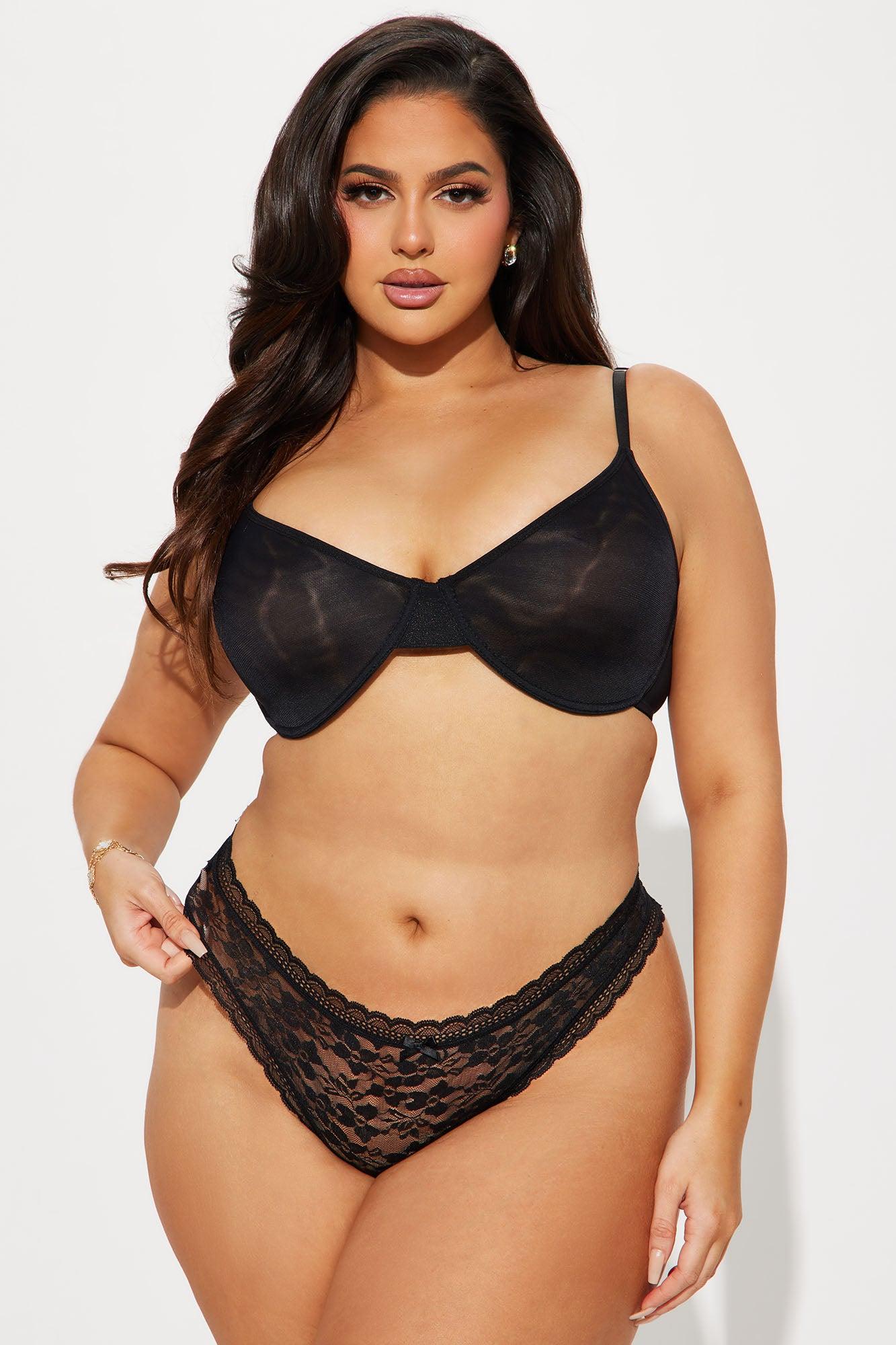 Just Like That Lace Thong Panty - Black Product Image