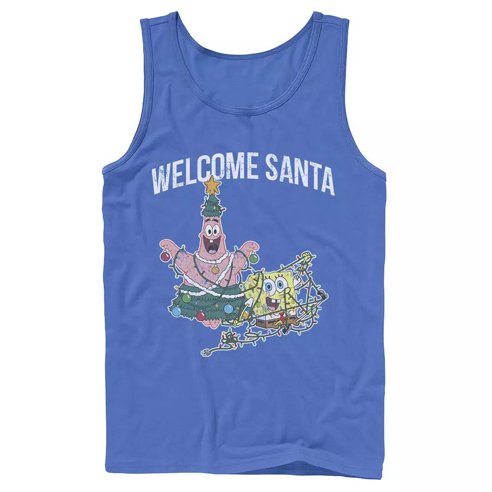 Men's Nickelodeon Spongebob Squarepants Patrick Star Welcome Santa Christmas Graphic Tank Top,  Product Image