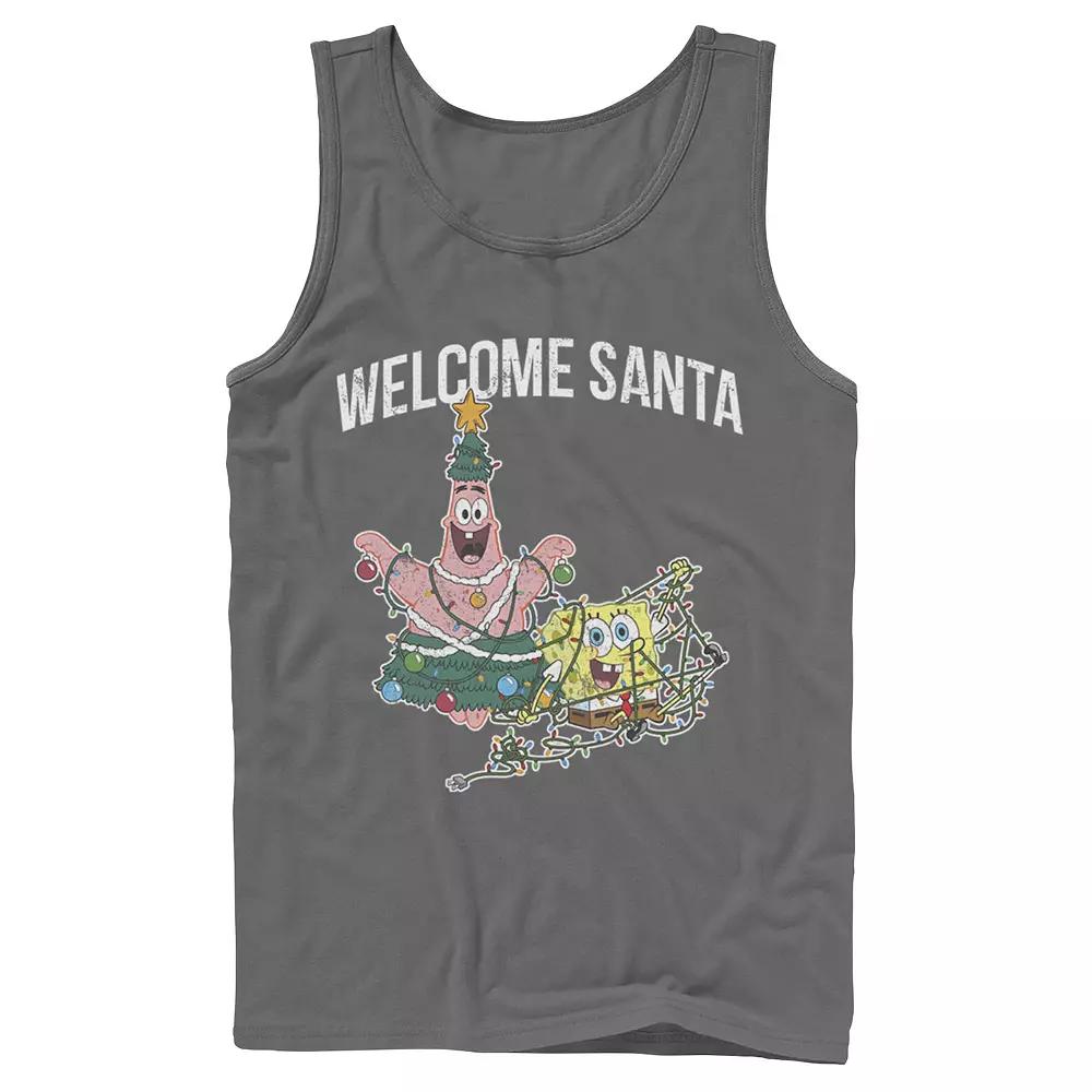 Men's Nickelodeon Spongebob Squarepants Patrick Star Welcome Santa Christmas Graphic Tank Top,  Product Image