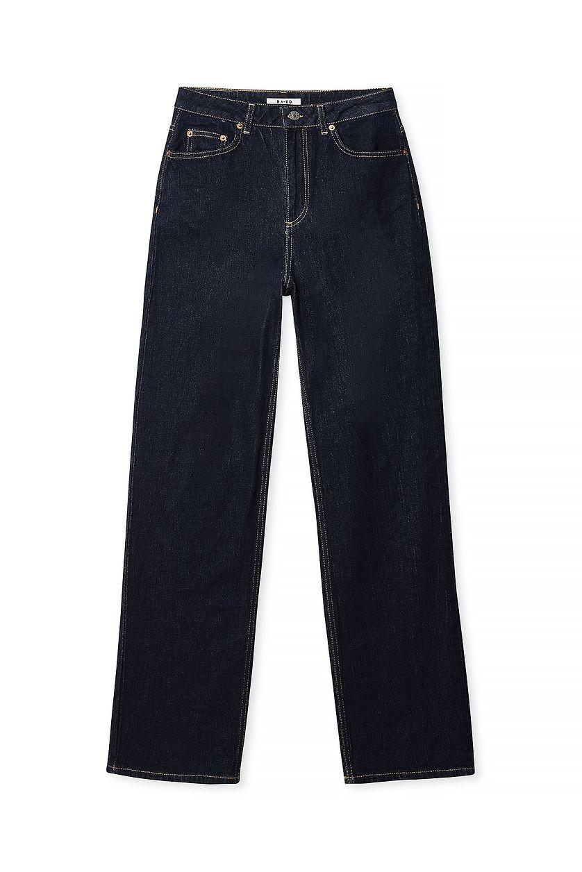 Straight High Waist Jeans Grey Product Image