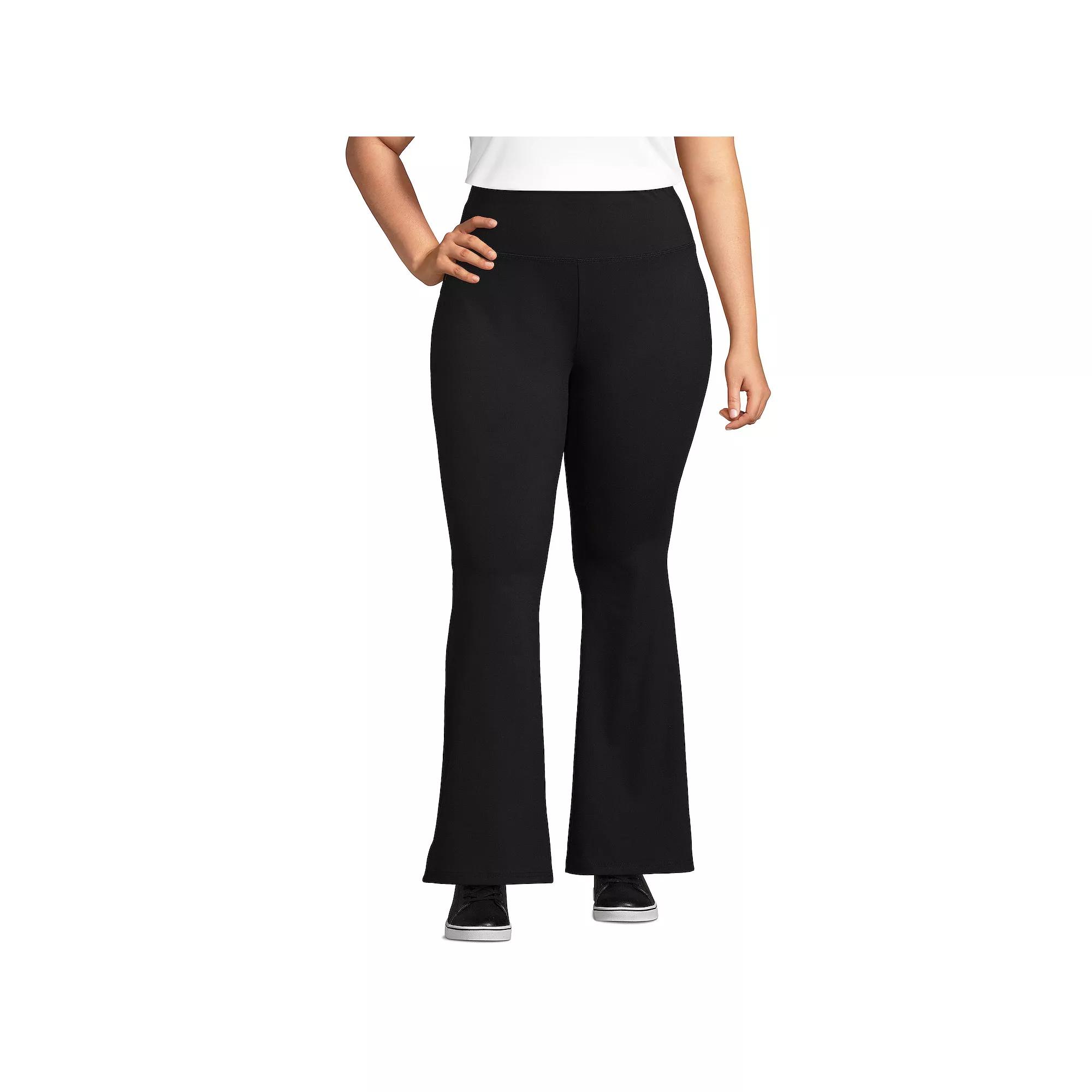 Plus Size Lands' End High-Rise Slim Flare Active Pants, Women's, Size: 3XL, Black Product Image