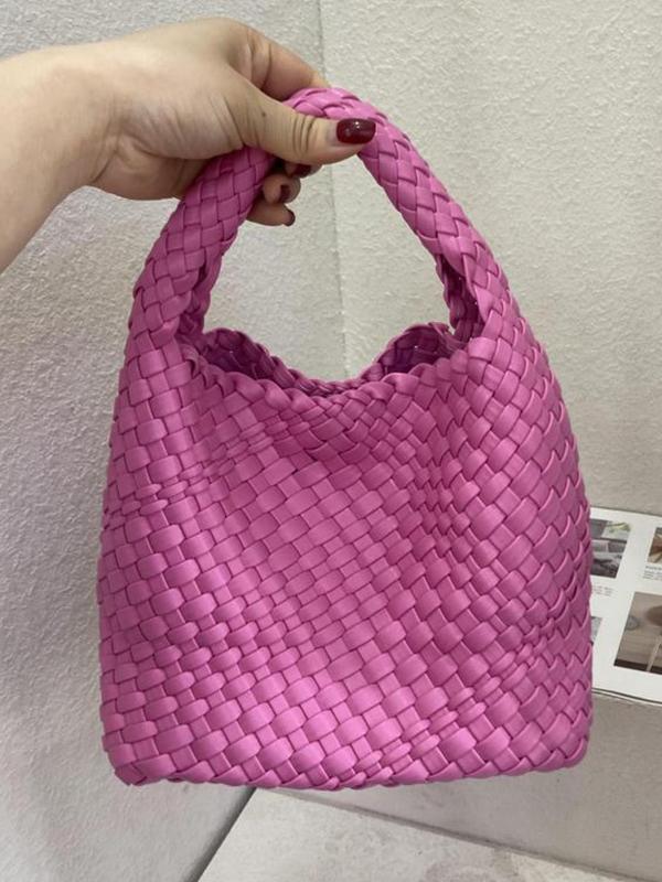 Solid Color Woven Bags Handbags Product Image