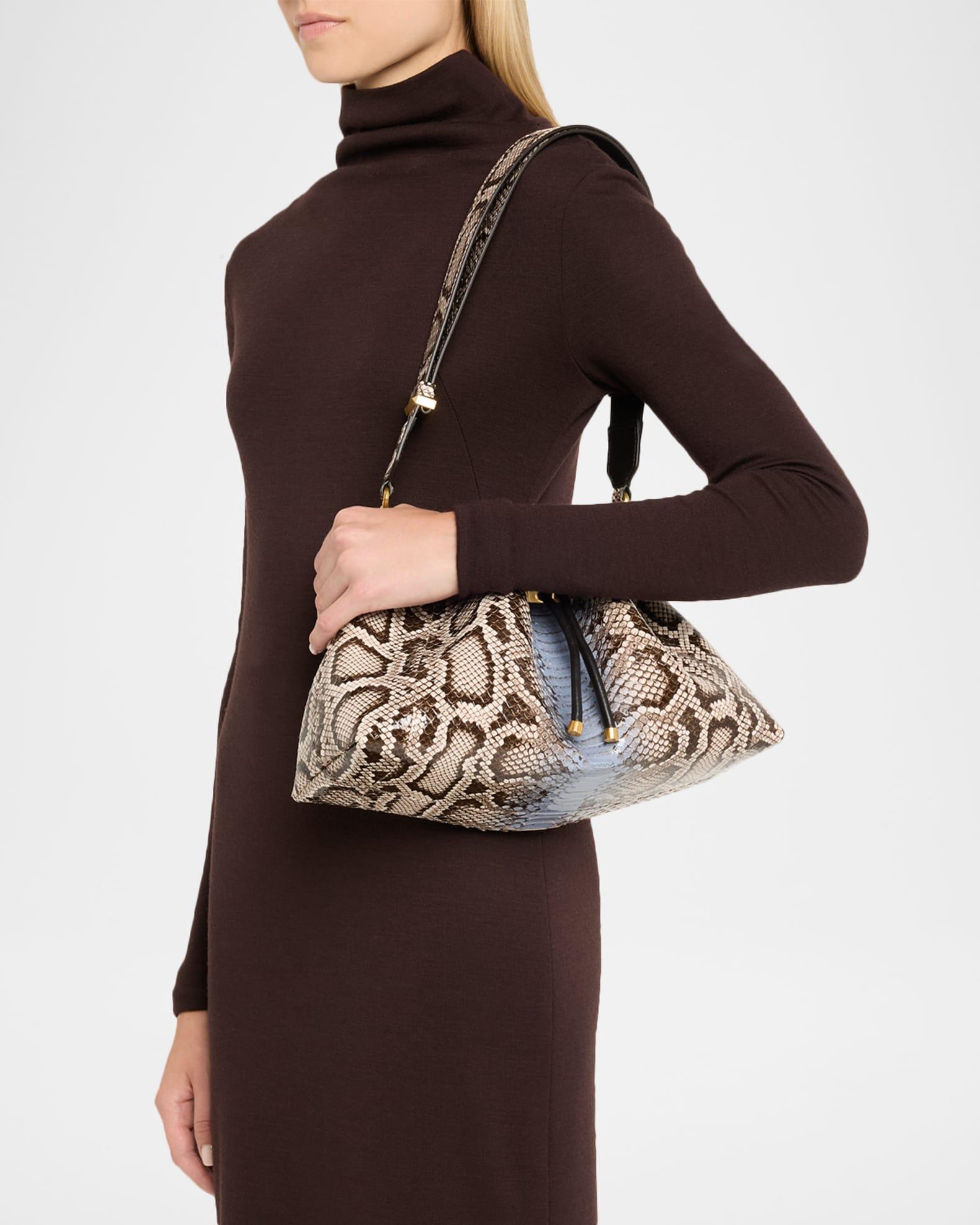 Bon Bon Python-Print Leather Bucket Bag Product Image
