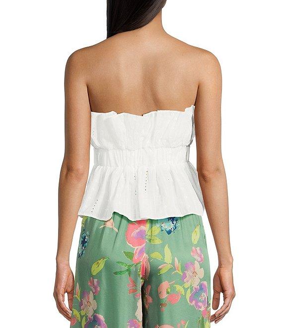 Evolutionary Strapless Peplum Embroidered Top Product Image