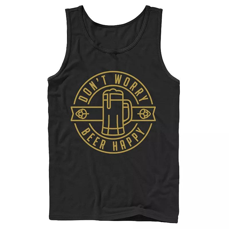 Men's Don't Worry Beer Happy Circle Tank Top,  Product Image