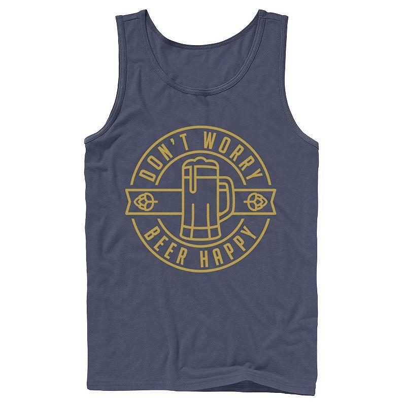 Men's Don't Worry Beer Happy Circle Tank Top,  Product Image