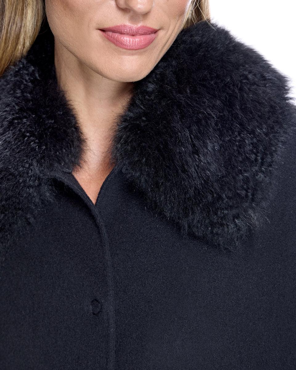 Loro Piana Cashmere Blend Cape with Cashmere Goat Collar Product Image