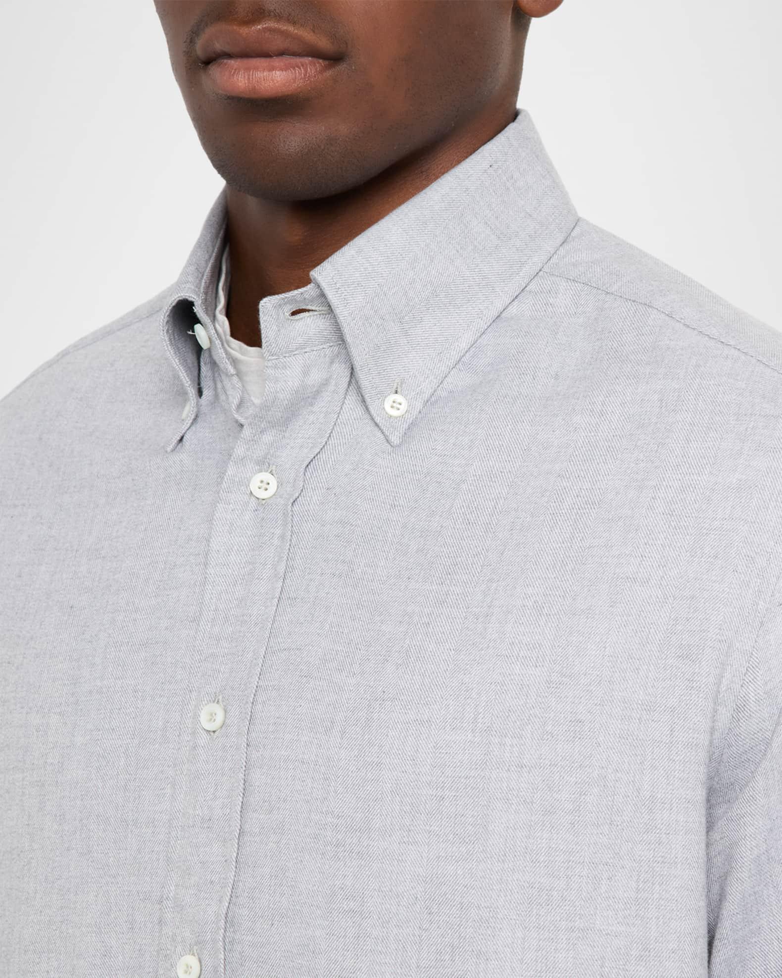 Men's Micro-Chevron Button-Collar Sport Shirt Product Image