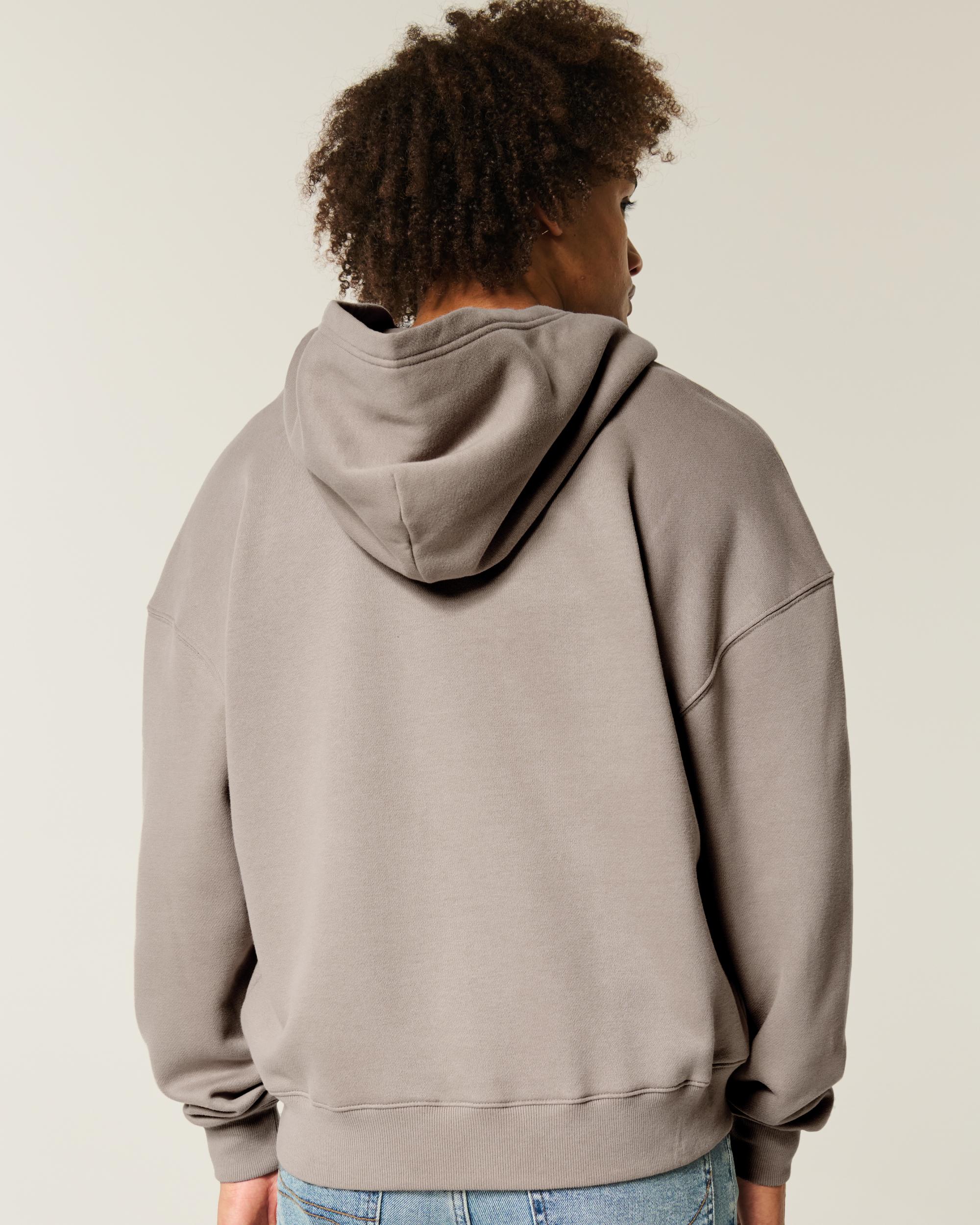 Boxy Flame Graphic Zip-Up Hoodie Product Image