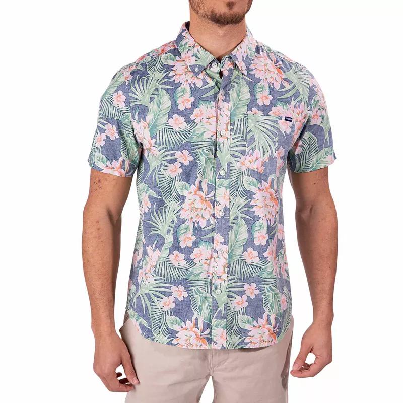 Men's Chubbies Short Sleeve Button Down Shirt, Size: Large, Floral Product Image