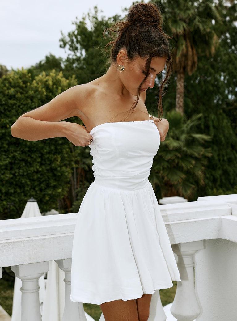Rashida Strapless Mini Dress White Product Image