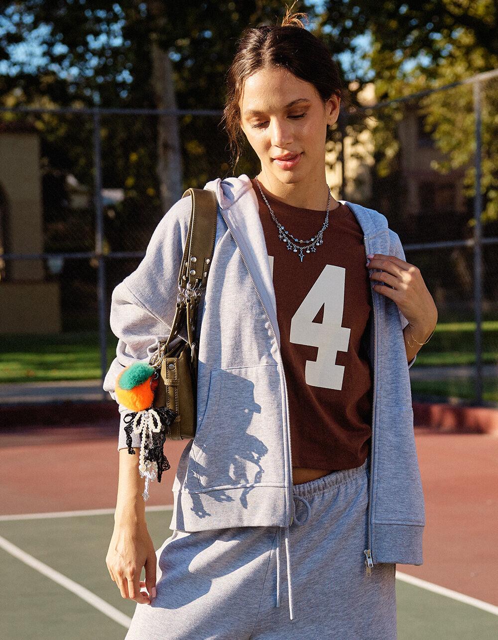 TILLYS Womens Oversized Zip-Up Hoodie - HEATHER GRAY Product Image