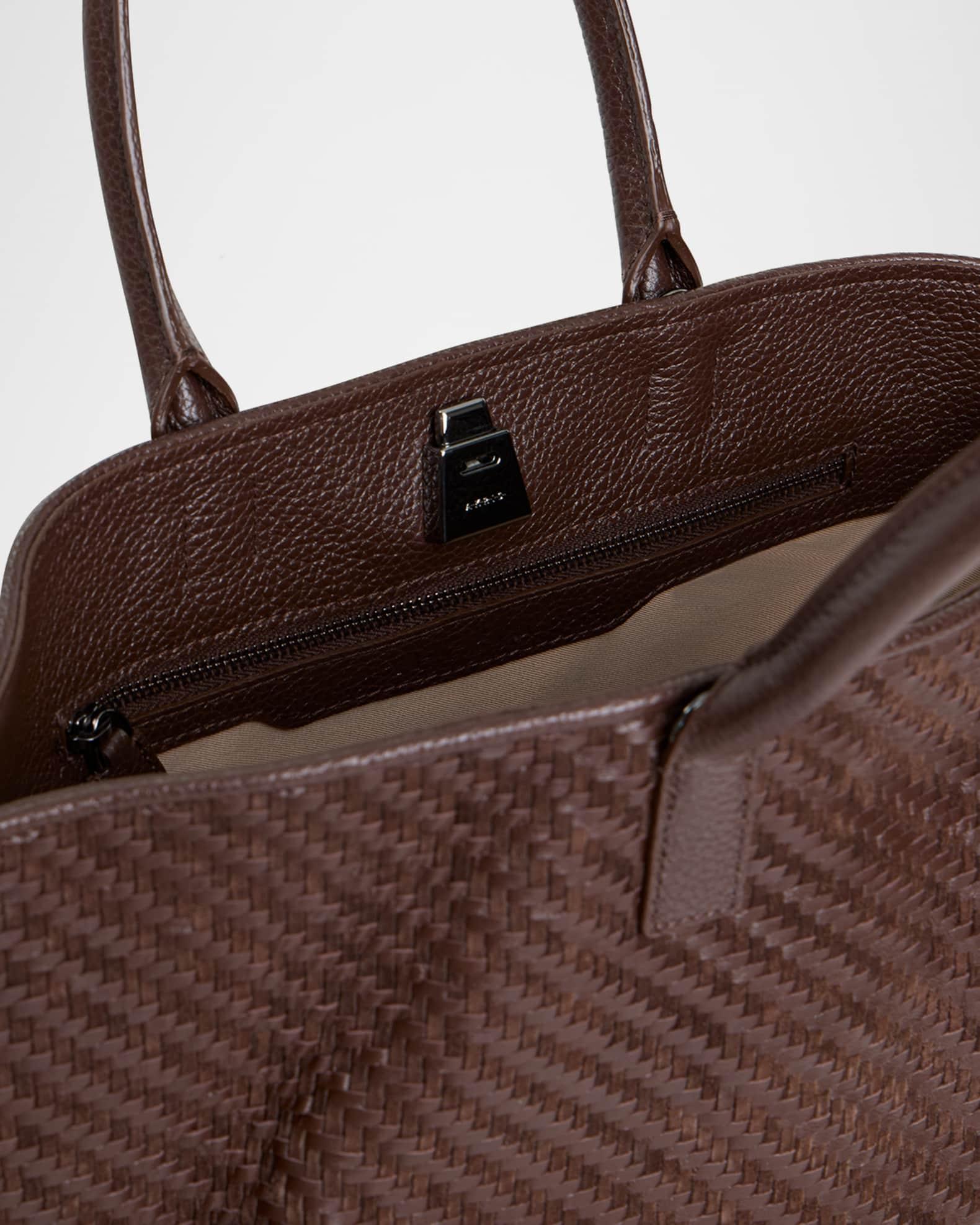 Small Woven Leather Tote Bag Product Image