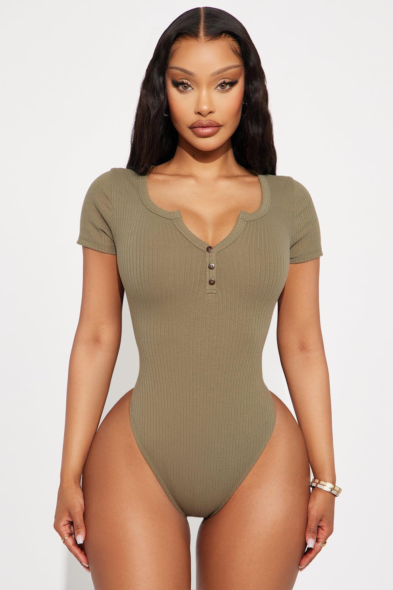 Zoe Henley Bodysuit - Khaki Female Product Image