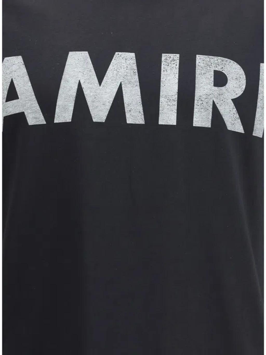 AMIRI Black Cotton T-shirt With Bold Logo Statement Product Image