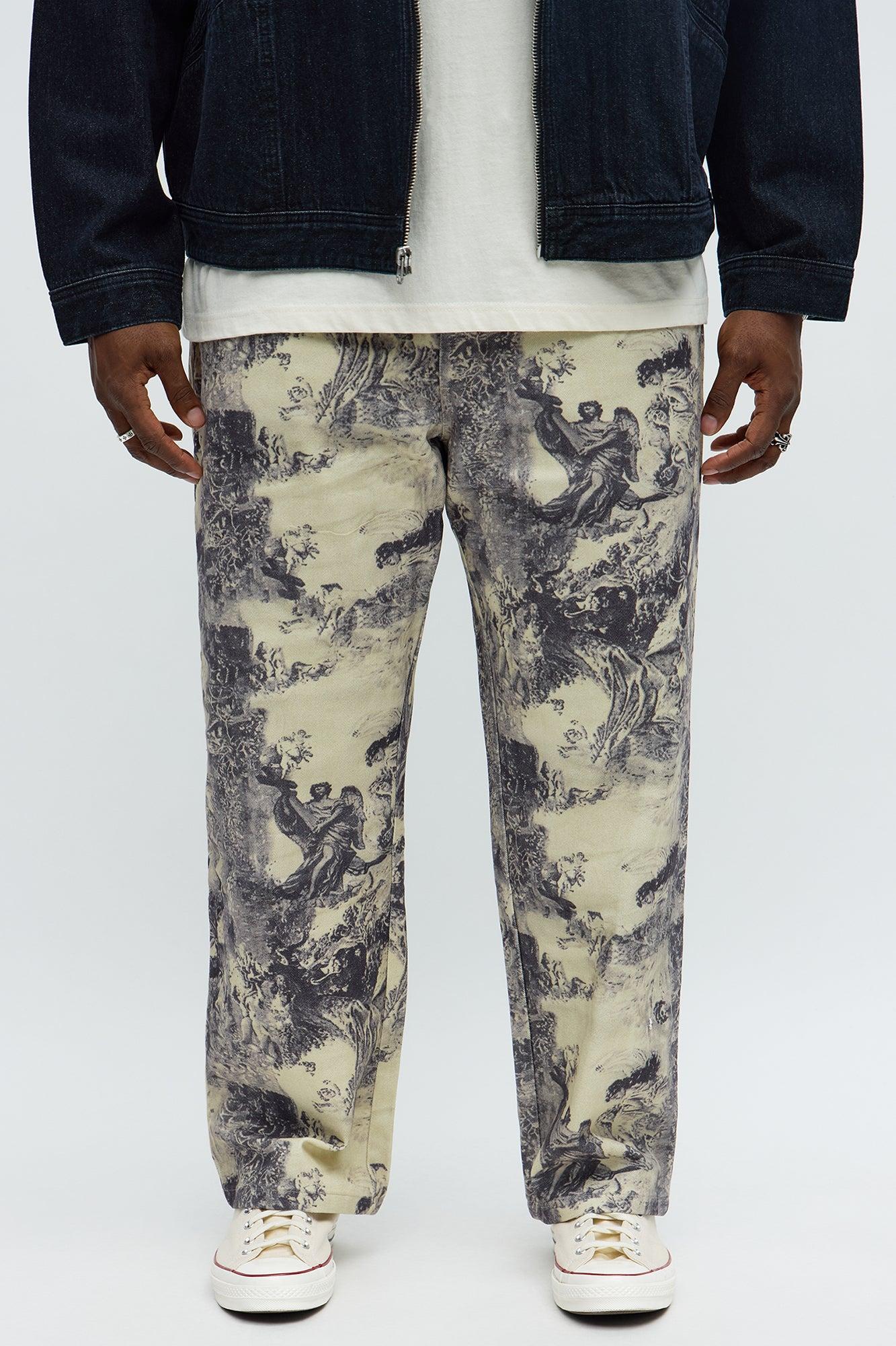 Relaxed Straight In My Era Renaissance Pants - Cream/combo Male Product Image