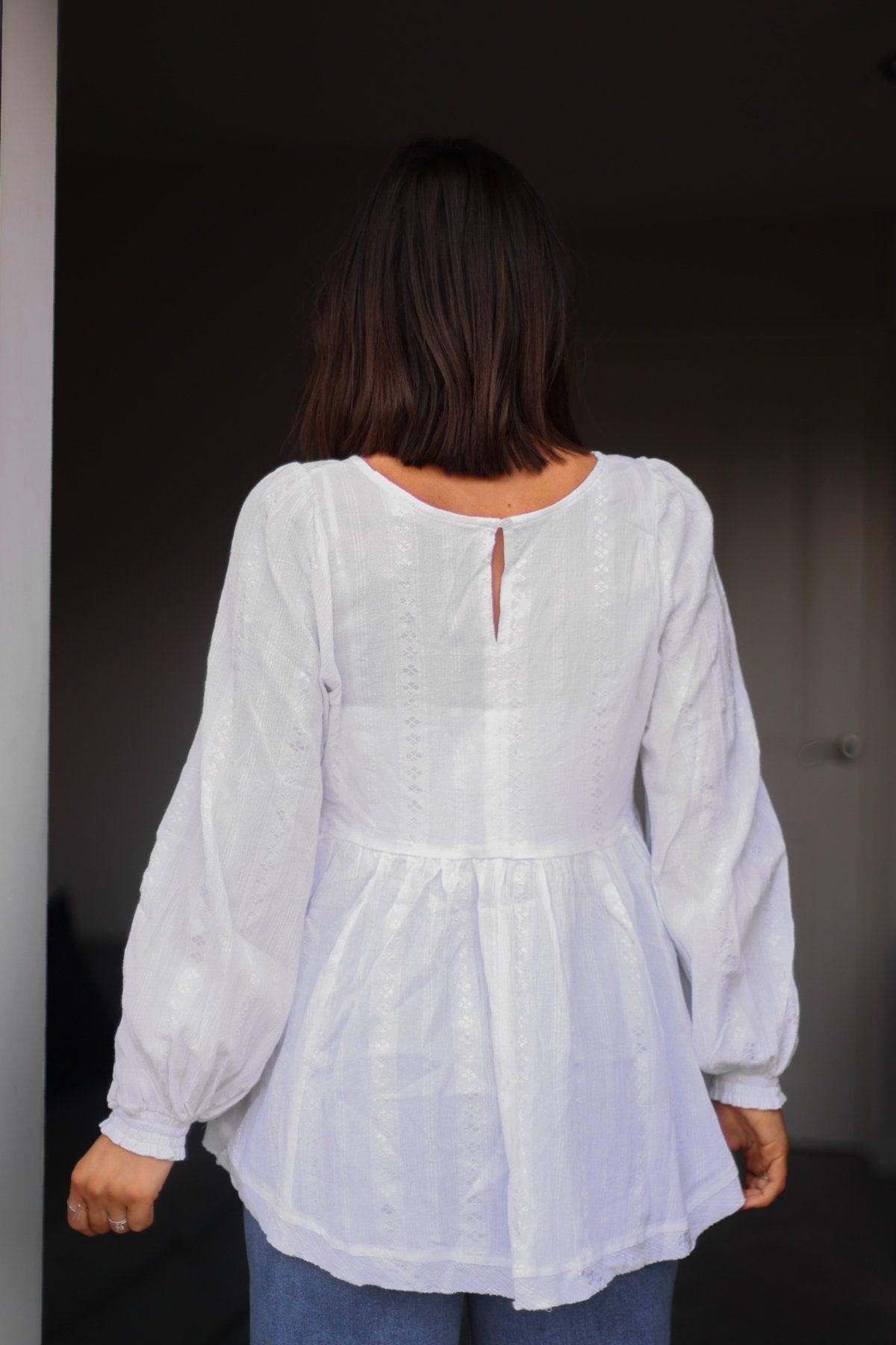 Flowy Ivory Ruffled Tunic - FINAL SALE Female Product Image