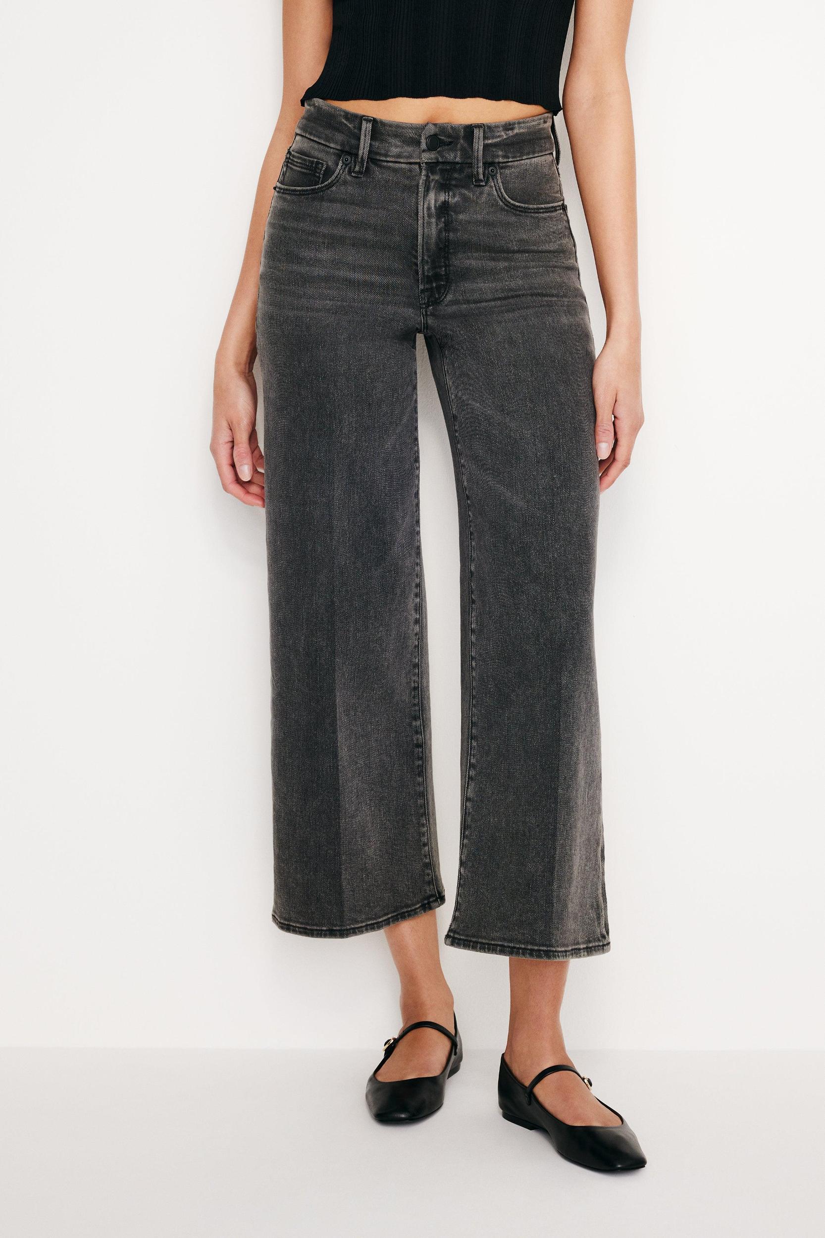 GOOD WAIST CROPPED PALAZZO JEANS | BLACK329 Product Image
