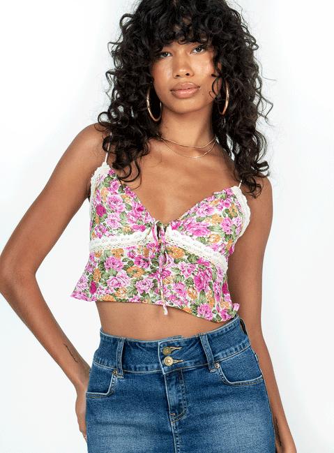 Emilee Top Pink Floral Product Image