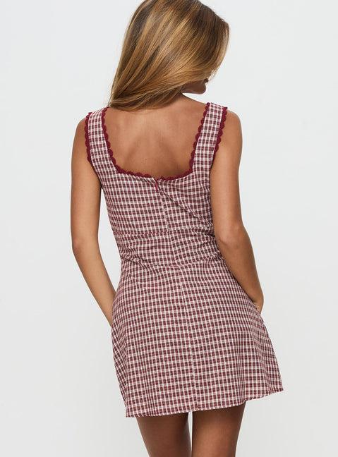 Dasha Mini Dress Red Check Petite Product Image