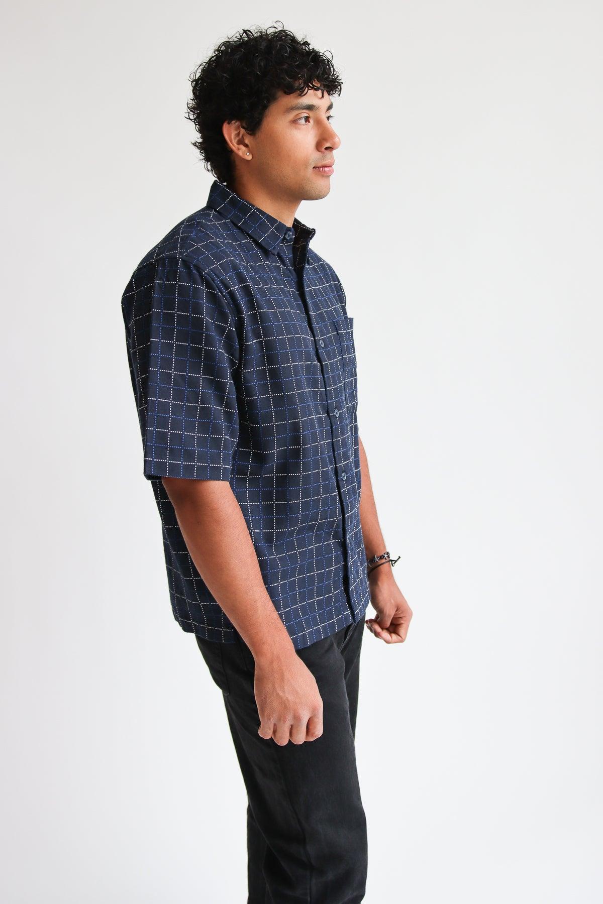 Grid Pattern Button Up Shirt Product Image