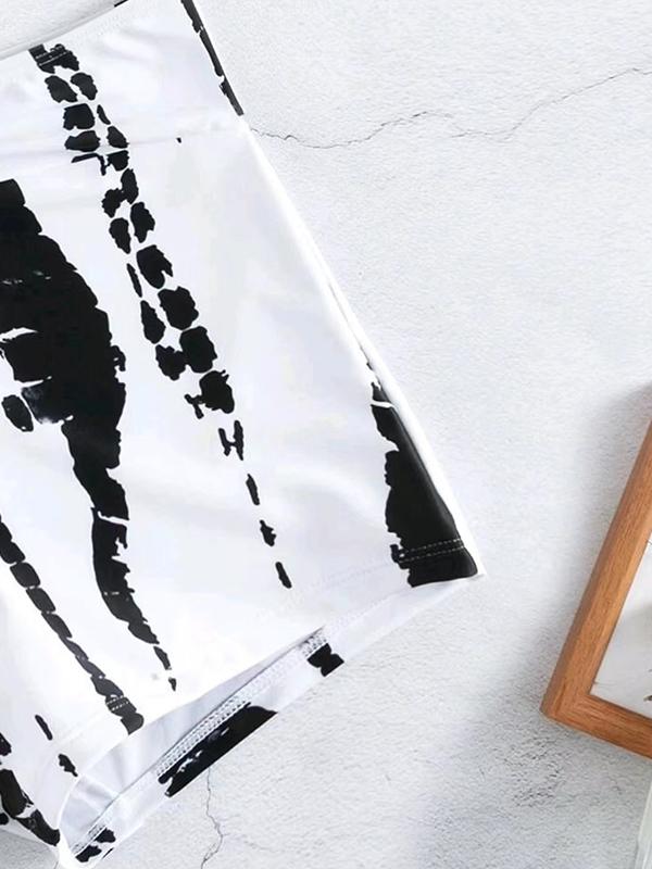 Irregular Print Tie Up Cami Top & Shorts Binikis Product Image