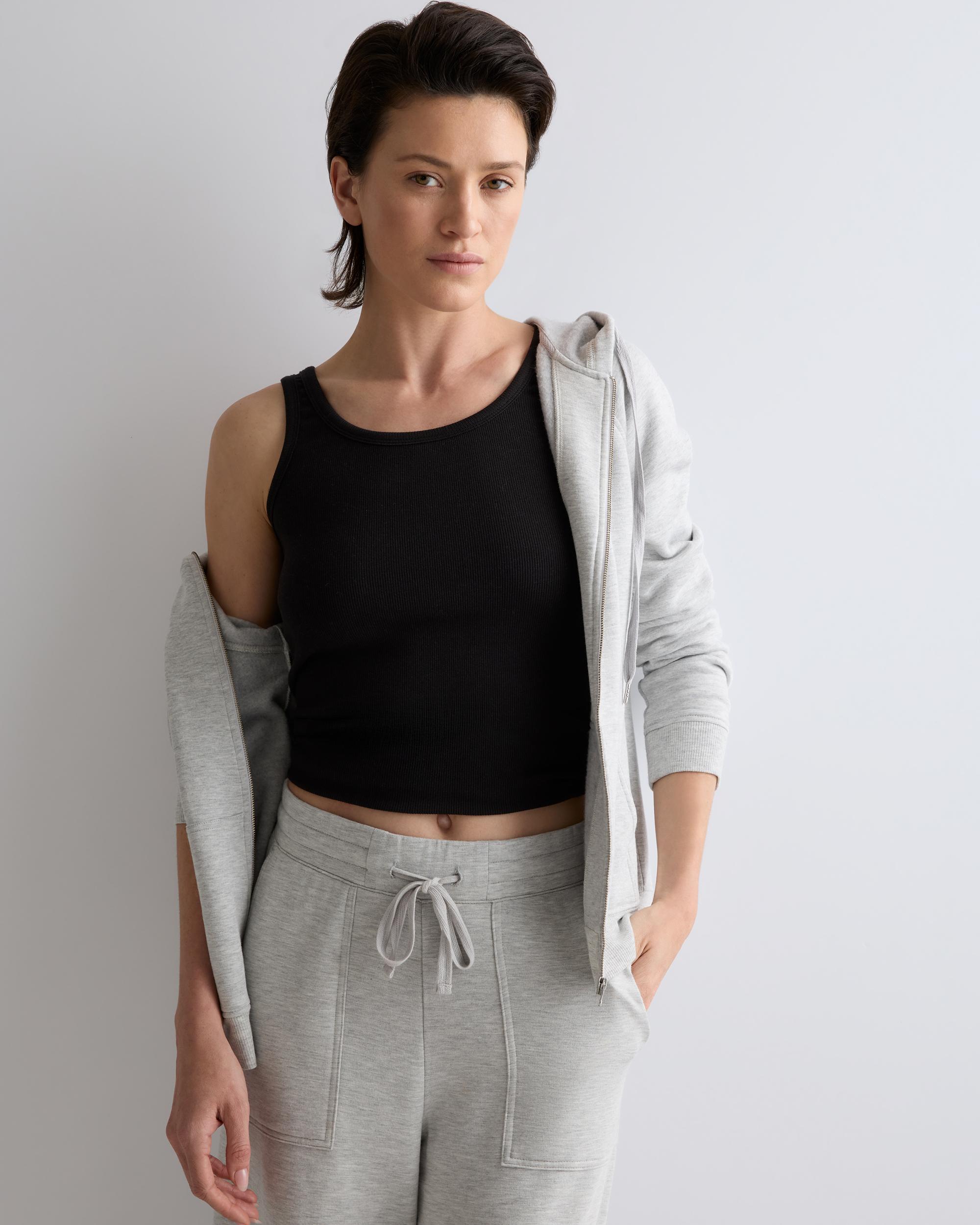 Quince | Women's SuperSoft Fleece Zip Up Hoodie Jacket Size XL, Lenzing Modal Product Image