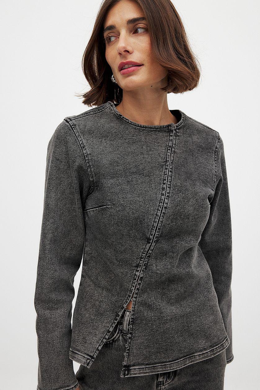 Asymmetric Denim Shirt Product Image