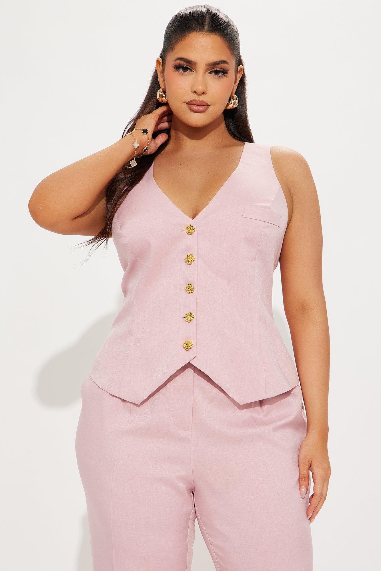 Rosie Wide Leg Pant Set - Pink Product Image