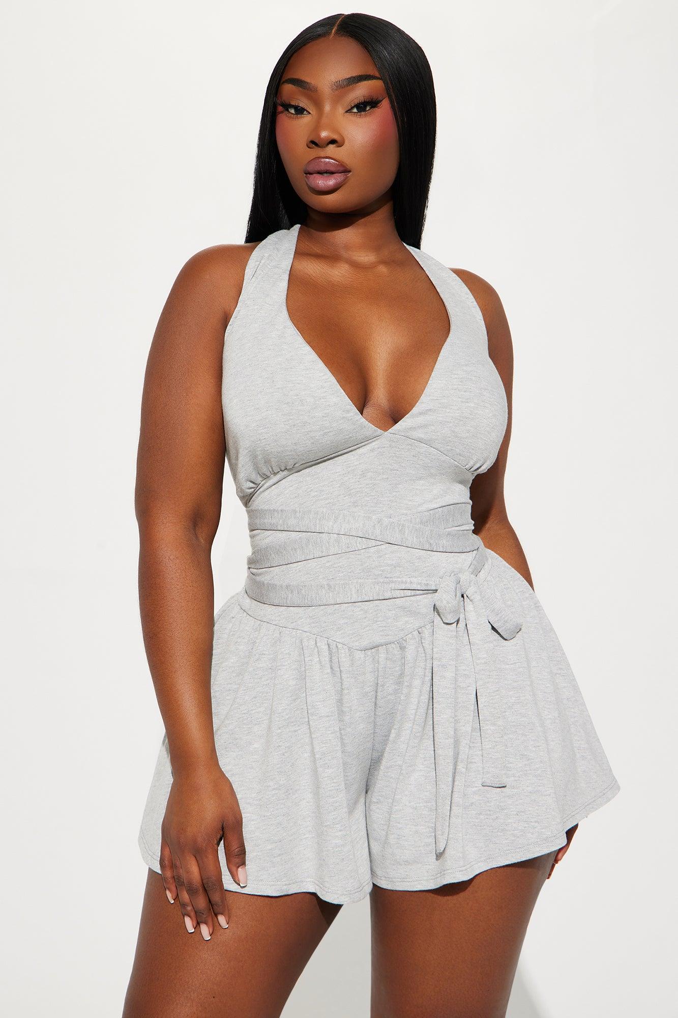 Winona Romper - Heathered Grey Product Image
