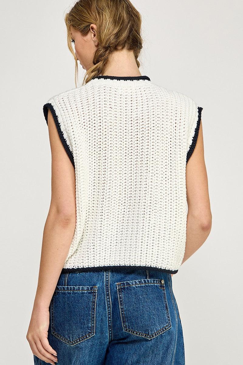 Soft Chunky Knit Sweater Vest Product Image