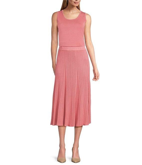 MISOOK Knit Double Scoop Neck Sleeveless Tank Product Image