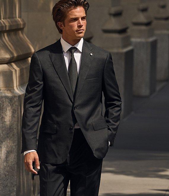 Hart Schaffner Marx New York Modern Fit Flat Front Plaid 2-Piece Suit Product Image