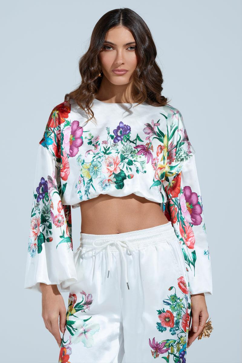 FULL BLOOM ZIP OFF SLEEVES BLOUSE Product Image