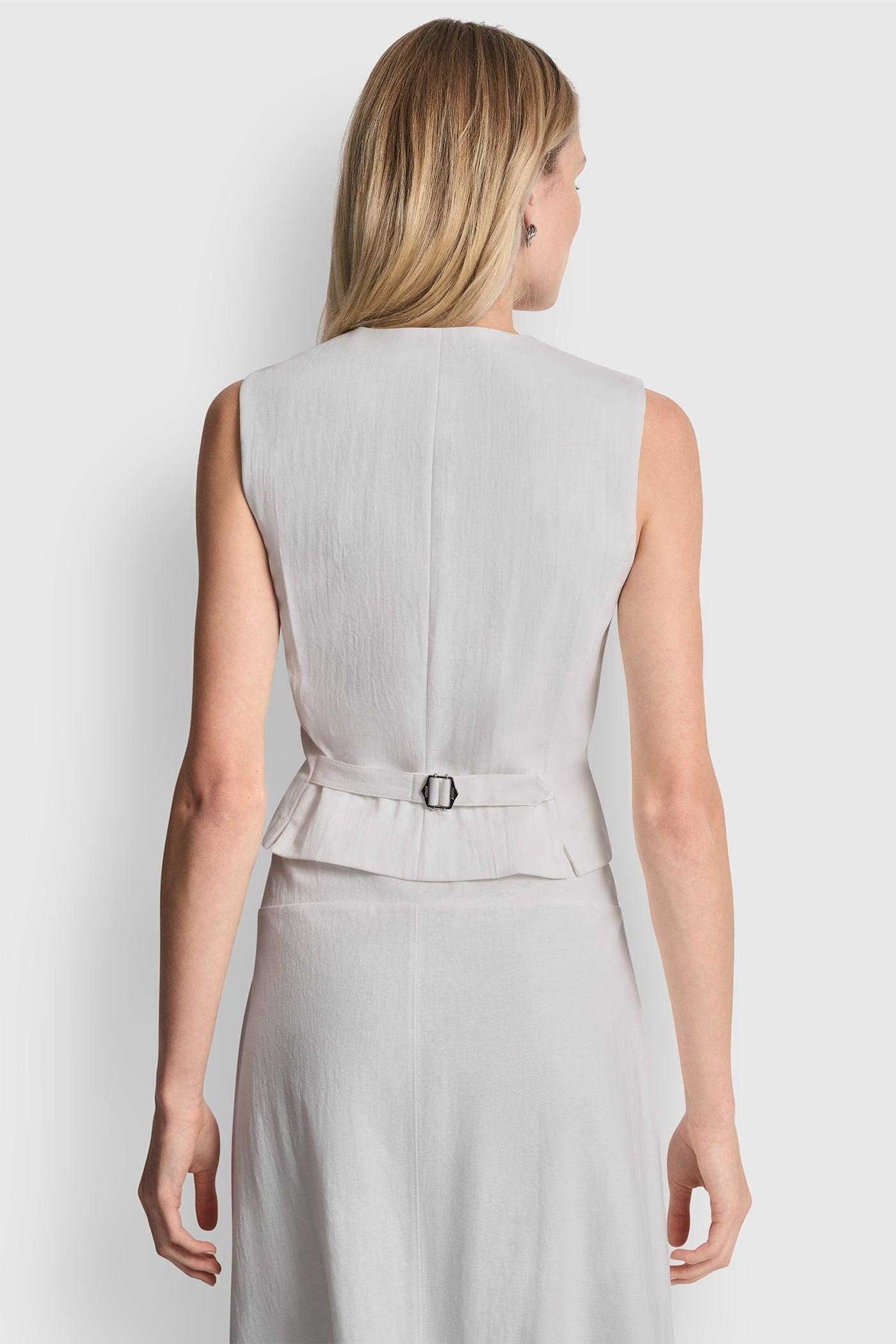 PIQUÉ BUTTON-FRONT VEST Product Image