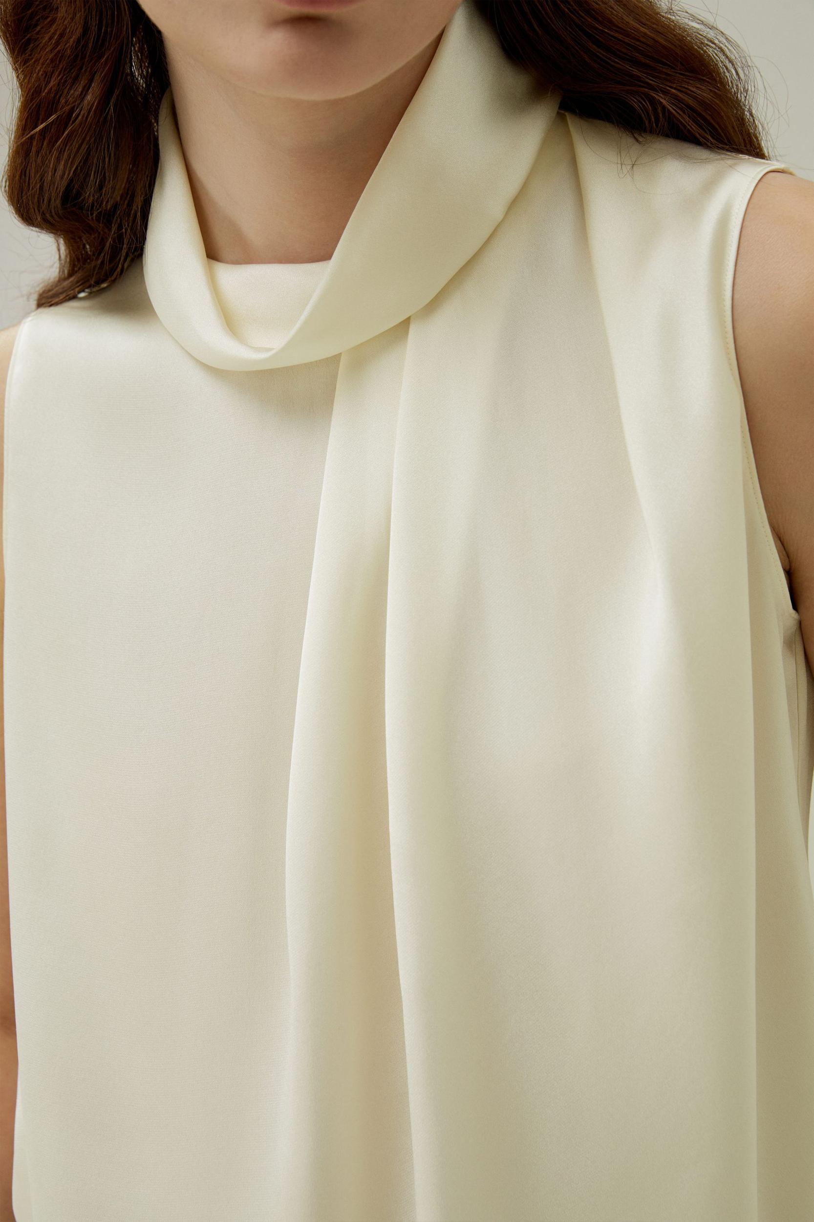 LILYSILK Silk Blouse Women - Dark Olive Mulberry Silk - Elegant Cowl Neck Blouse XS Product Image