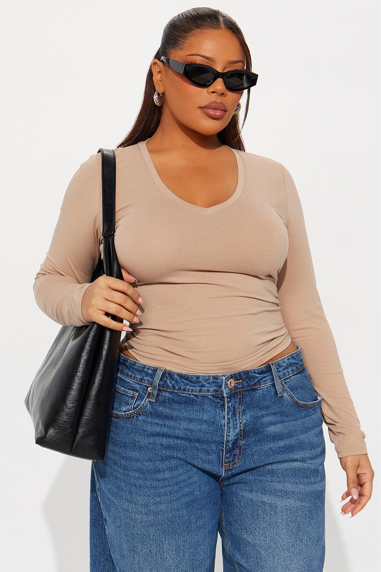 Nara Long Sleeve Top - Taupe Female Product Image