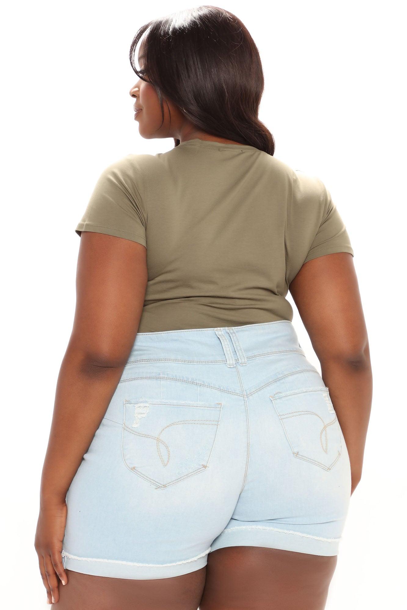 Leanne Crew Neck Bodysuit - Olive Product Image