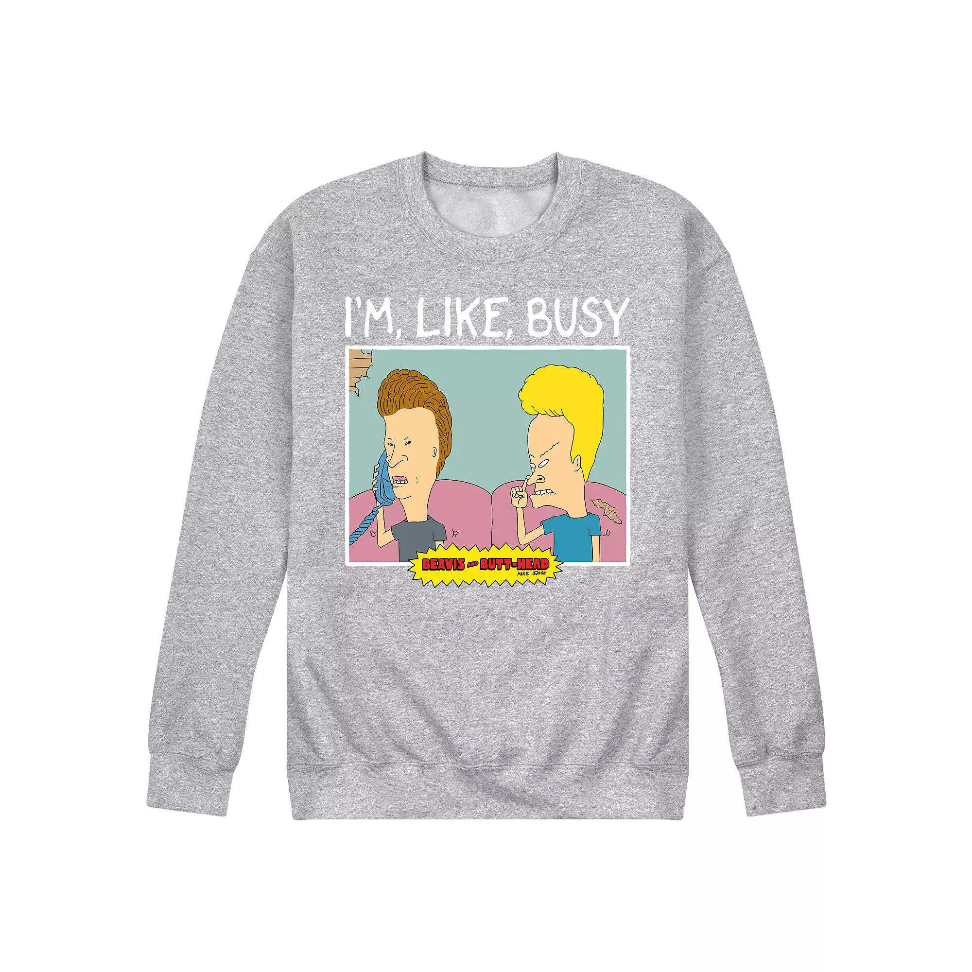 Men's Beavis And Butthead I'm Like Busy Sweatshirt,  Product Image
